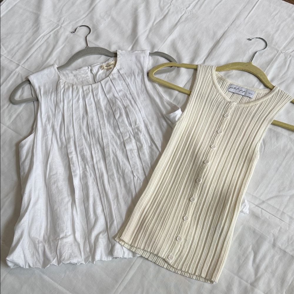 Womens Sleeveless Top Bundle. Size S. Madewell & Petal & Pup. NWT and NWOT.